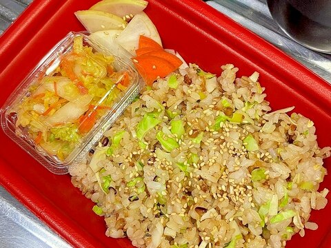 卵クライシス下で作るざくざくにんにく炒飯弁当